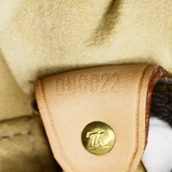 LOUIS VUITTON Logo Looping GM Shoulder Bag Monogram Leather Brown - Picture 3 of 16